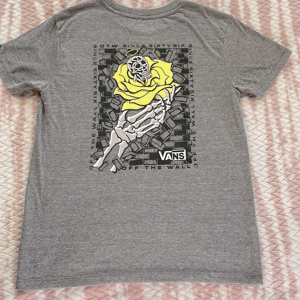 Vans unisex tshirt - rose and skull
